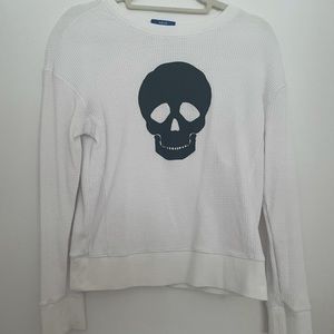 White long sleeve thermal skull shirt